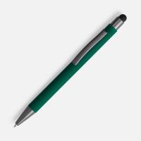 Ручка шариковая Atento Soft Touch со стилусом, зеленая