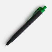 Ручка шариковая Prodir QS01 PRT-T Soft Touch, черная с зеленым