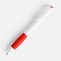 Ручка шариковая Grip, белая с красным